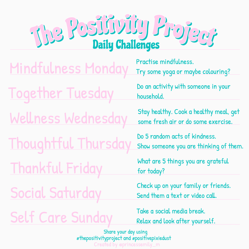 The Positivity Project Daily Challenges v1