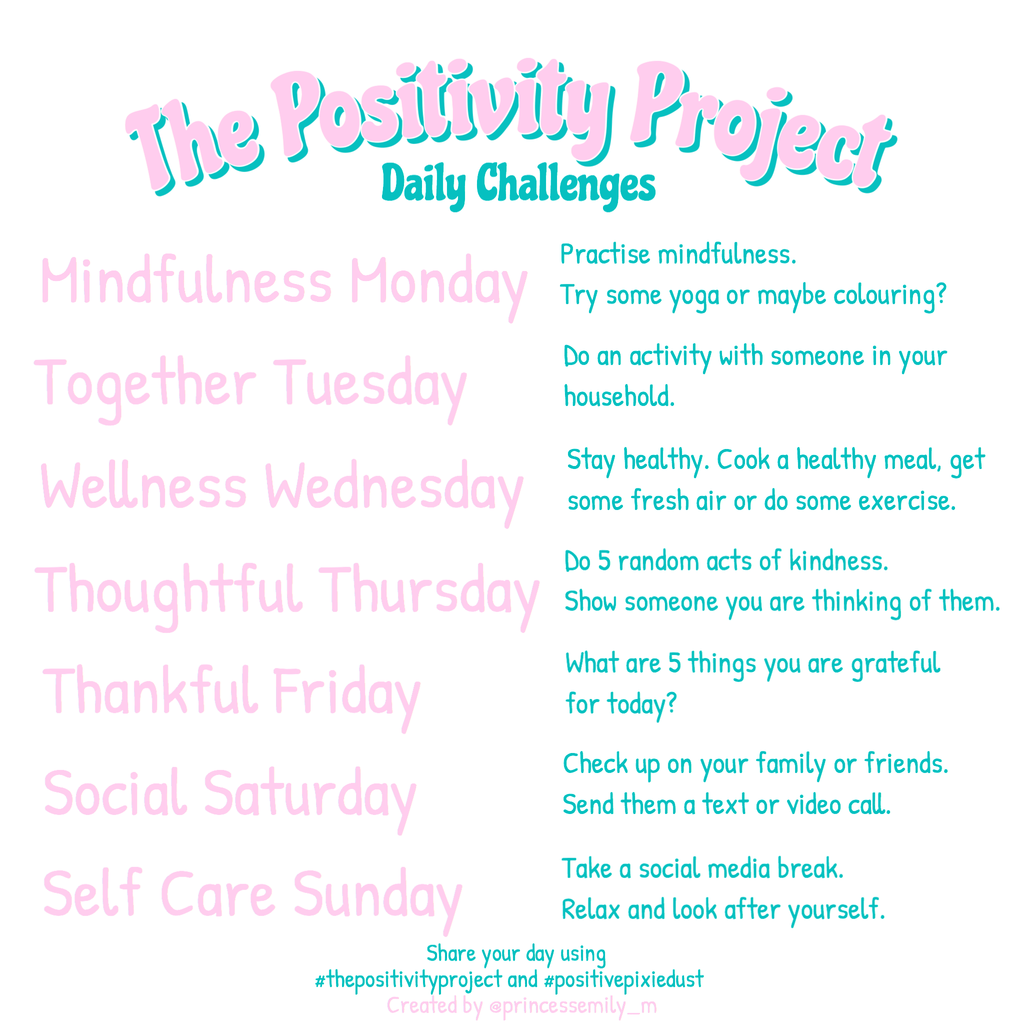 The Positivity Project Daily Challenges v4
